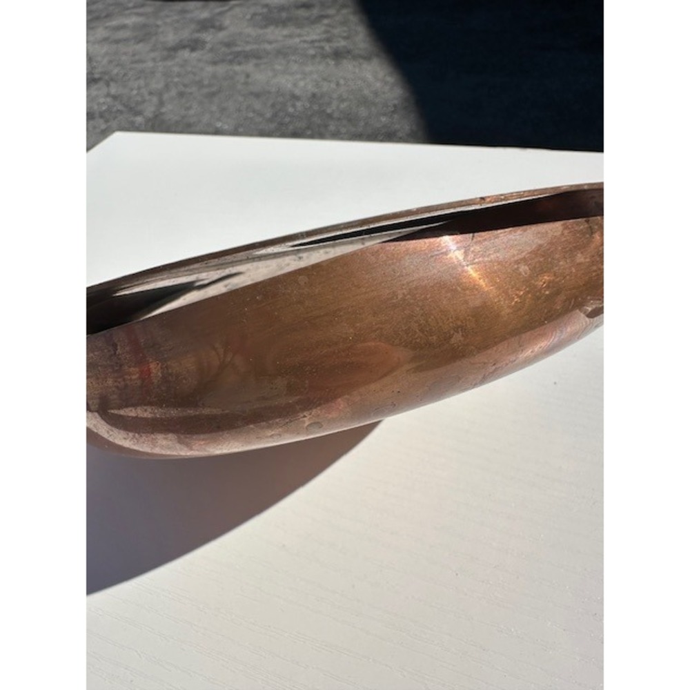 Vintage Copper Silent Butler Brass Hinged Lid and Wood Handle 13.5‎ Inch - Picture 6 of 8